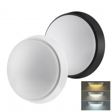 LED vonkajšie osvetlenie s nastaviteľnou CCT, 18W, 1350lm, 22cm, 2v1 - biely a čierny kryt