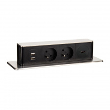 USB výsuvný blok zásuviek, 2 zásuvky + HDMI + USB, nerez + plast, 3 x 1.5mm2, strieborný USB výsuvný blok zásuviek, 2 zásuvky + HDMI + USB, nerez + plast, 3 x 1.5mm2, strieborný