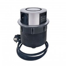 Výsuvný blok zásuviek, 3 zásuvky, USB A+C, 10W bezdrôtová nabíjačka, 1,5m Výsuvný blok zásuviek, 3 zásuvky, USB A+C, 10W bezdrôtová nabíjačka, 1,5m