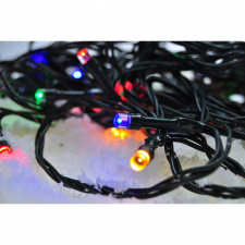 LED vonkajšia vánočná reťaz, 50 LED, 5m, prívod 3m, 8 funkcií, časovač, IP44, viacfarebný