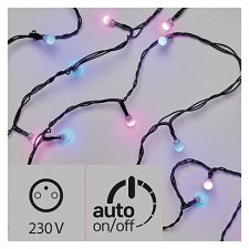  VAN2 - Vánoční řetěz – kuličky, 4m/40LED/modrá/růžová, časovač 