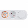 Predlžovací prívod 3 zásuvky, s USB A+C nabíjačka 12W, 2m, 3 x 1mm2, biely, vypínač