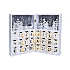LED adventný kalendár - kniha, 8x LED, 40x30cm, 2x AAA