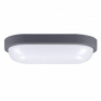LED vonkajšie osvetlenie oválne, 20W, 1500lm, 4000K, IP54, 26cm, sivá farba