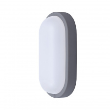 LED vonkajšie osvetlenie oválne, 13W, 910lm, 4000K, IP54, 21cm, sivá farba