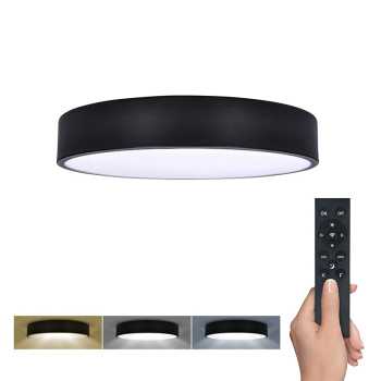 LED osvetlenie s diaľkovým ovládačom LECCE, 36W, 2300lm, 30cm, zmena chromatickosti, stmievateľné, čierna