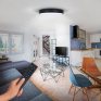 LED osvetlenie s diaľkovým ovládačom LECCE, 36W, 2300lm, 30cm, zmena chromatickosti, stmievateľné, čierna