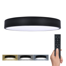 LED osvetlenie s diaľkovým ovládačom LECCE, 50W, 3100lm, 40cm, zmena chromatickosti, stmievateľné, čierna