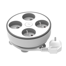 4z predlžovací prívod, 2m, 3 x 1mm2, biely, vypínač