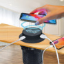 Bezdrôtová 15W + USB A+C 20W PD výsuvná nabíjačka, čierna