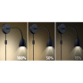 LED nástenná lampička, stmievateľná, 4W, 280lm, 3000K, čierna