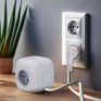 3z + USB A+C predlžovací prívod - kocka, 2m, 3 x 1mm2, biely, vypínač