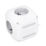 3z + USB A+C predlžovací prívod - kocka, 2m, 3 x 1mm2, biely, vypínač