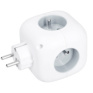 Rozbočka kocka, 3x 16A + USB A+C, biela, vypínač