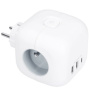 Rozbočka kocka, 3x 16A + USB A+C, biela, vypínač