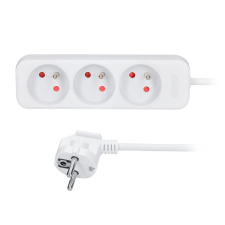 Predlžovací prívod 5m, 3 zásuvky, 16A/3680W, PVC, biely