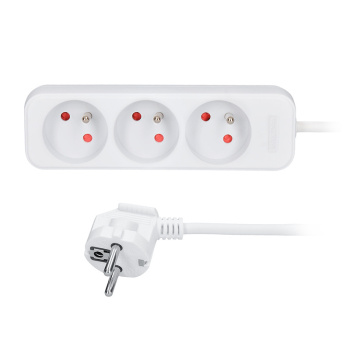 Predlžovací prívod 5m, 3 zásuvky, 16A/3680W, PVC, biely