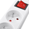 Predlžovací prívod 3m, 4 zásuvky, vypínač, 16A/3680W, PVC, biely