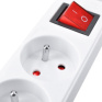 Predlžovací prívod 5m, 4 zásuvky, vypínač, 16A/3680W, PVC, biely