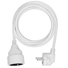 Predlžovací prívod 3m, 1 zásuvka, 16A/3680W, PVC, biely