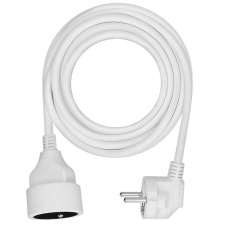 Predlžovací prívod 5m, 1 zásuvka, 16A/3680W, PVC, biely