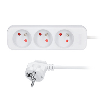 Predlžovací prívod 3m, 3 zásuvky, 16A/3680W, PVC, biely