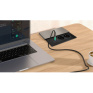 Vestavný blok zásuviek s posuvným krytom, 2 zásuvky, USB A+C 65W PD, 2m, strieborný