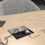 Vestavný blok zásuviek s posuvným krytom, 2 zásuvky, USB A+C 65W PD, 2m, strieborný