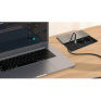 Vestavný blok zásuviek s posuvným krytom, 2 zásuvky, HDMI, USB A+C 20W PD, 2m, strieborný
