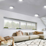 LED mini panel kúpeľňový 2v1, 3CCT, podhľadový / prisadený, 18W, 1530lm, IP54, strieborna, okrúhly