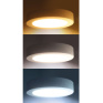 LED mini panel kúpeľňový 2v1, 3CCT, podhľadový / prisadený, 18W, 1530lm, IP54, strieborna, okrúhly