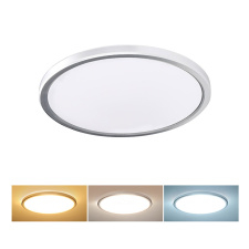 LED osvetlenie Acate s ochranou proti vlhkosti, IP54, 24W, 2160lm, 3CCT, 30cm, strieborná
