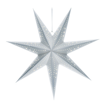 LED vianočná hviezda strieborná, závesná, časovač, 60cm, 20x LED, 2x AA