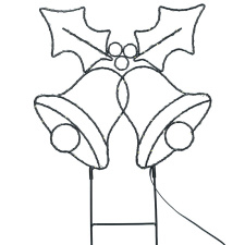 LED vonkajšia dekorácia zvončeky, 100x LED, časovač, 55cm, 3x AA