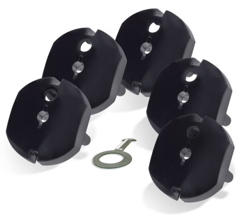 Bezpečnostná zátka čierna, sada 5ks + 1 kľúčik