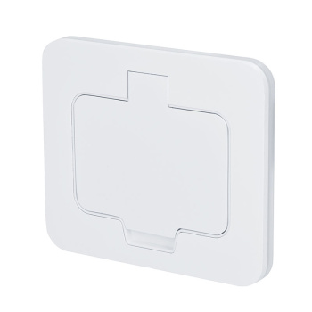 Vstavaná podlahová zásuvka, IP55, matná biela, obdĺžnikové viečko