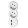Rozbočovač s USB A+C rychlonabíjačkou 20W PD, 2 x 10A, biely