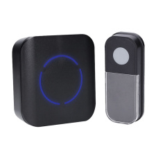 Bezdrôtový zvonček, do zásuvky, 180m, čierny, learning code