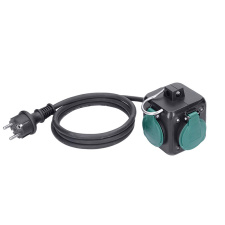 Predlžovací prívod kocka 3m, 3 zásuvky IP44, 3 x 1mm2, kábel guma H05RR-F