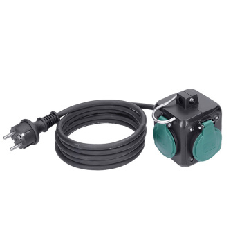 Predlžovací prívod kocka 5m, 3 zásuvky IP44, 3 x 1.5mm2, kábel guma H05RR-F