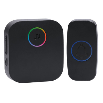 Bezdrôtový zvonček, do zásuvky, 180m, čierny, learning code