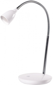 LED stolná lampička, 2,5W, 3000K, podstavec, biela farba