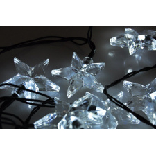 LED vianočná reťaz, hviezdy, 20 LED, 3m, prívod 3m, IP20, biela