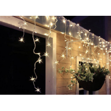 LED vianočné záves, cencúle, 120 LED, 3m x 0,7m, prívod 6m, vonkajšie, teplé biele svetlo, pamäť,časovač