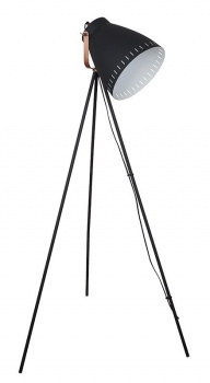 Stojaca lampa Torino, trojnožka, 145cm, E27, čierna