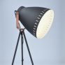 Stojaca lampa Torino, trojnožka, 145cm, E27, čierna