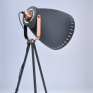 Stojaca lampa Torino, trojnožka, 145cm, E27, čierna