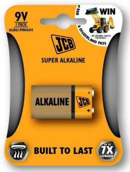 JCB SUPER alkalická batéria 6LR61/9V, blister 1 ks