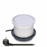 Výsuvný blok zásuviek, 3 zásuvky, 2x USB, kruhový tvar nízky, predlžovací prívod 2m, 3 x 1mm2, strieborný