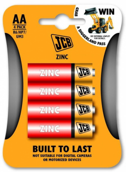 JCB zinko-chloridová batéria R06, blister 4 ks